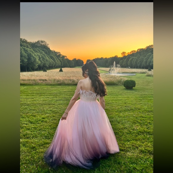 Mac Duggal Feather Ombré Tulle Gown - Picture 3 of 7